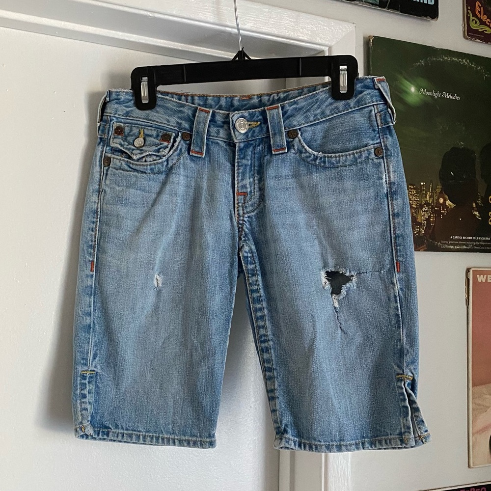 true religion distressed shorts